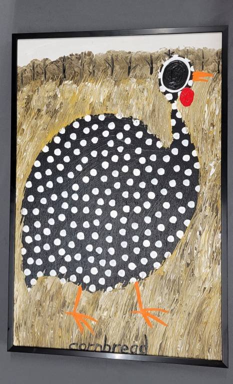 Fine John "Cornbread" Anderson Folk Art Painting of a Guinea (1 of 1)