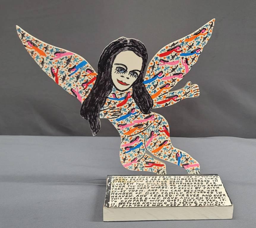 1993 Howard Finster Folk Art Angel Cut Out (1 of 4)