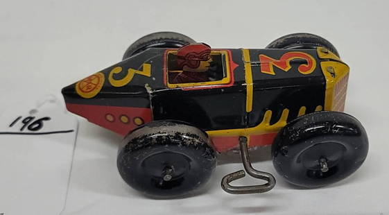 Marx Key Wind Up Midget # 3 Race Car Tin Litho: Marx Key Wind Up Midget # 3 Race Car Tin Litho in collector grade condition 8.0++. Working