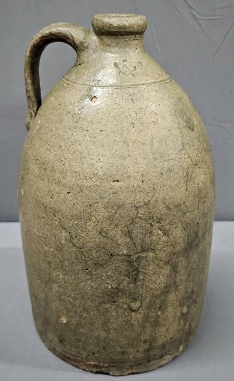 Scarce John Barnes Masonic Stamped  Alabama Jug (1 of 7)