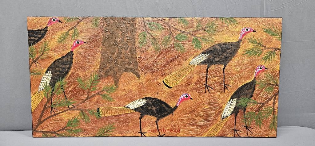 John "Cornbread" Anderson Turkey Folk Art Painting (1 of 2)
