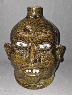 Rare 1978 Lanier Meaders Face Jug: Rare 1978 Lanier Meaders (1917-1998) Face Jug signed and dated. This is a scarce example due the face jug being signed & dated 8-19-78. The face jugs with a date are highly scarce and don't turn up th