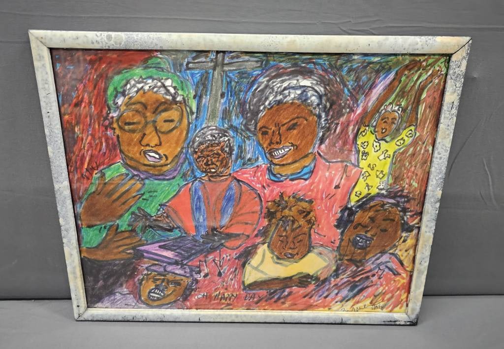 Fine Beverly Buchanan Painting " Oh Happy Day" (1 of 4)