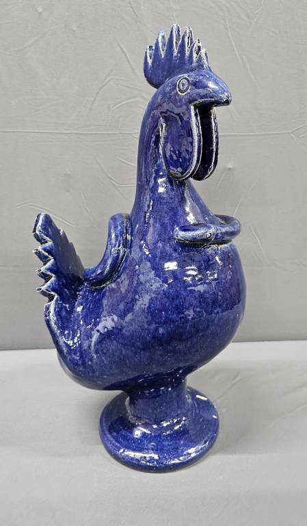 Edwin "Nub" Meaders Cobalt Rooster With Snake (1 of 9)