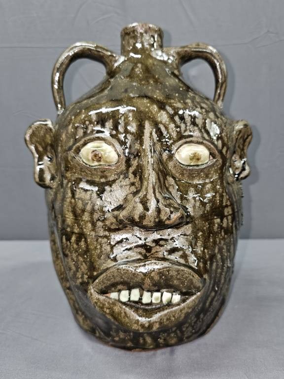 Rare 1993 David Meaders Double Face Jug #4 (1 of 4)