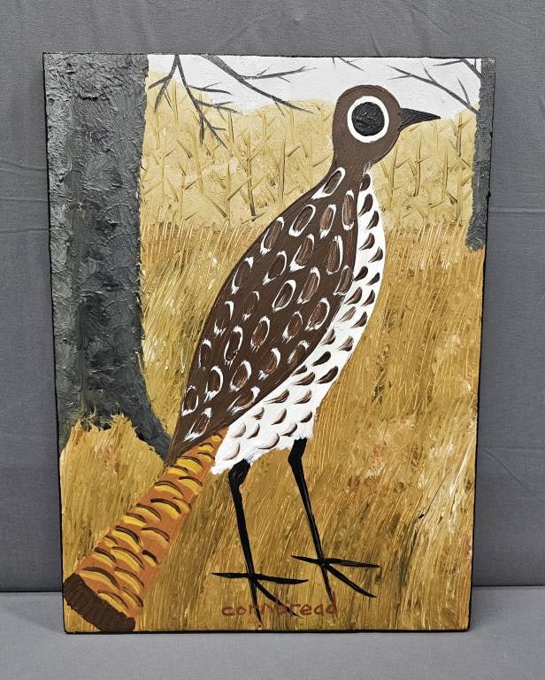 John "Cornbread" Anderson Folk Art Grouse Painting (1 of 2)