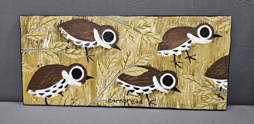 John "Cornbread" Anderson Folk Art Quail Painting (1 of 2)