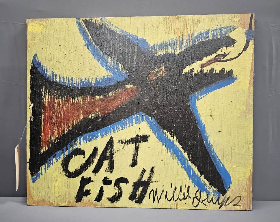 Willie Jinks Folk Art Catfish-Bullseye Painting (1 of 2)