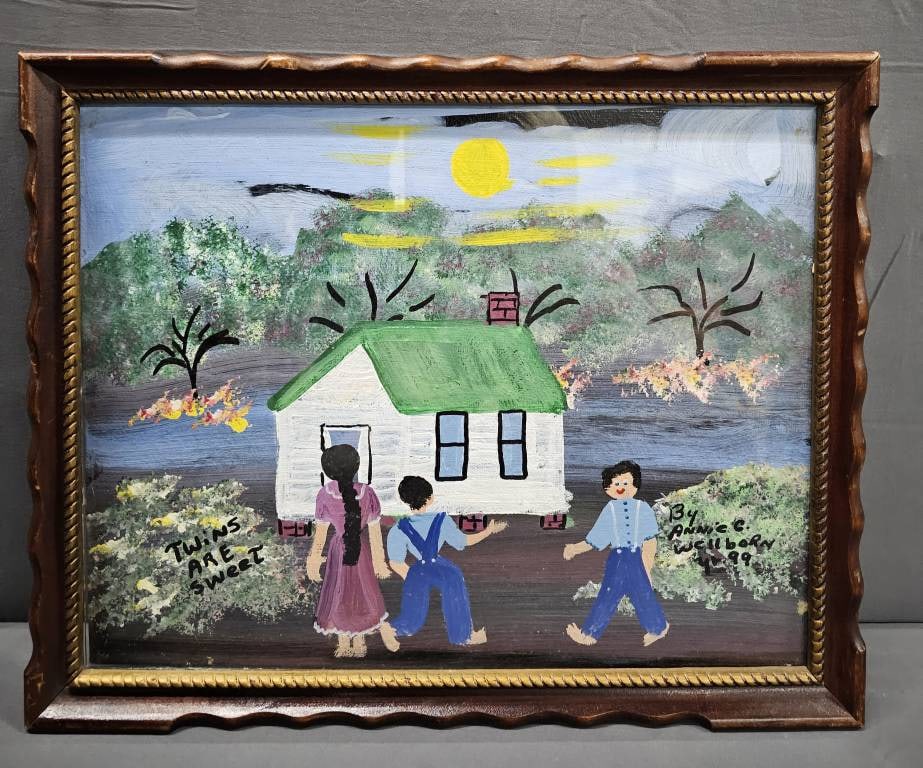 Fine Annie Wellborn Folk Art Painting 1999 (1 of 2)