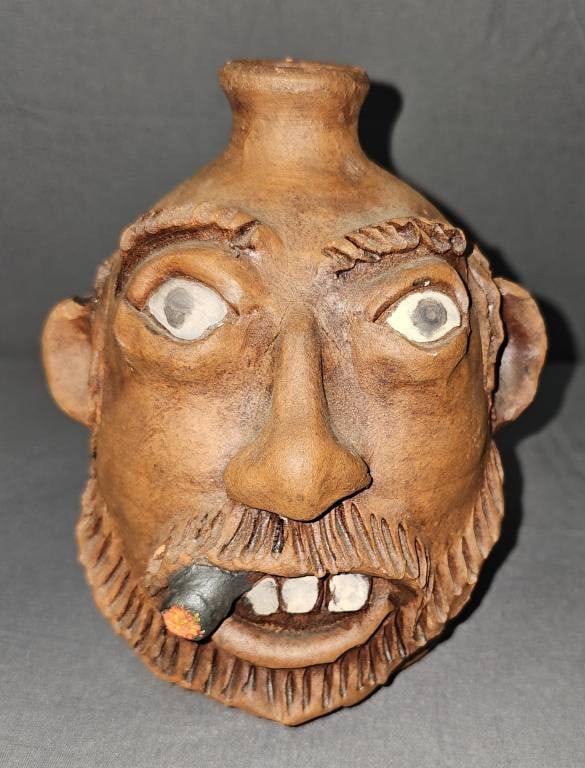 Rare Kim Black Lit Cigar Face Jug 1999 (1 of 5)
