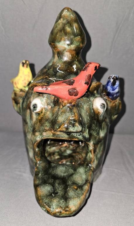 Rare Larry Wilson Face Birdhouse W/ Birds (1 of 5)