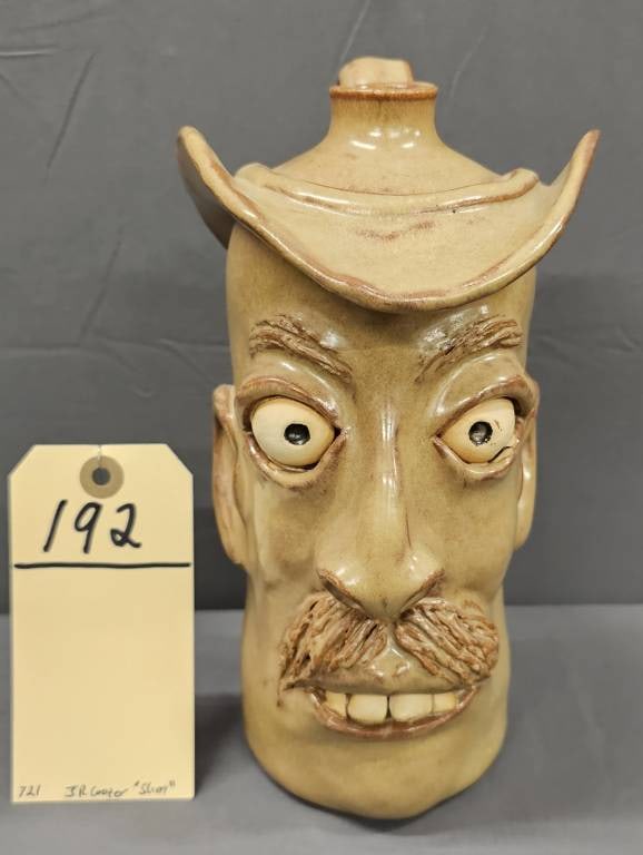 JR Cooper "Slim" Southern Folk Pottery Face Jug (1 of 3)