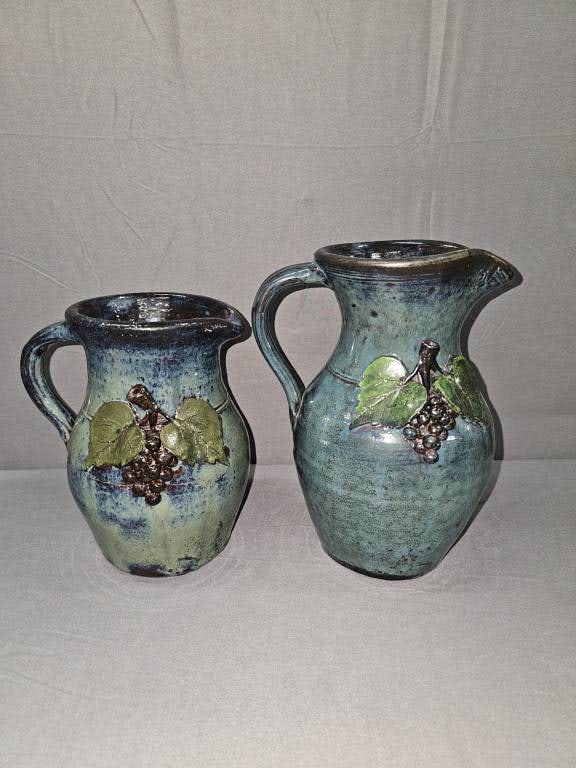 Bobby & Harold Ferguson Grape Decorated Pitchers (1 of 3)