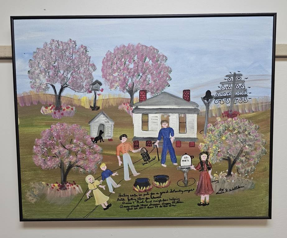 Stunning Annie Wellborn Folk Art Masterpiece Painting (1 of 3)