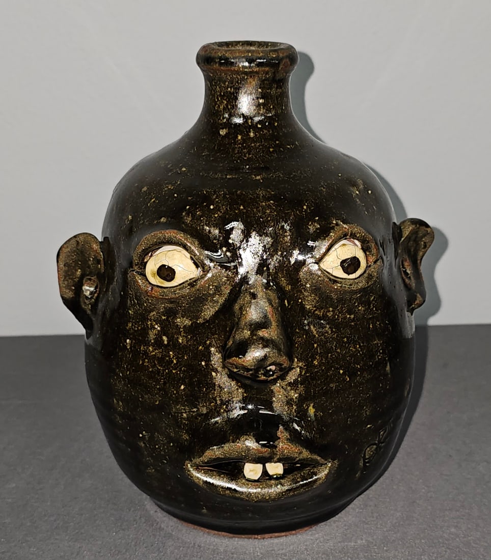Fine Anita Meaders Quart Face Jug (1 of 3)