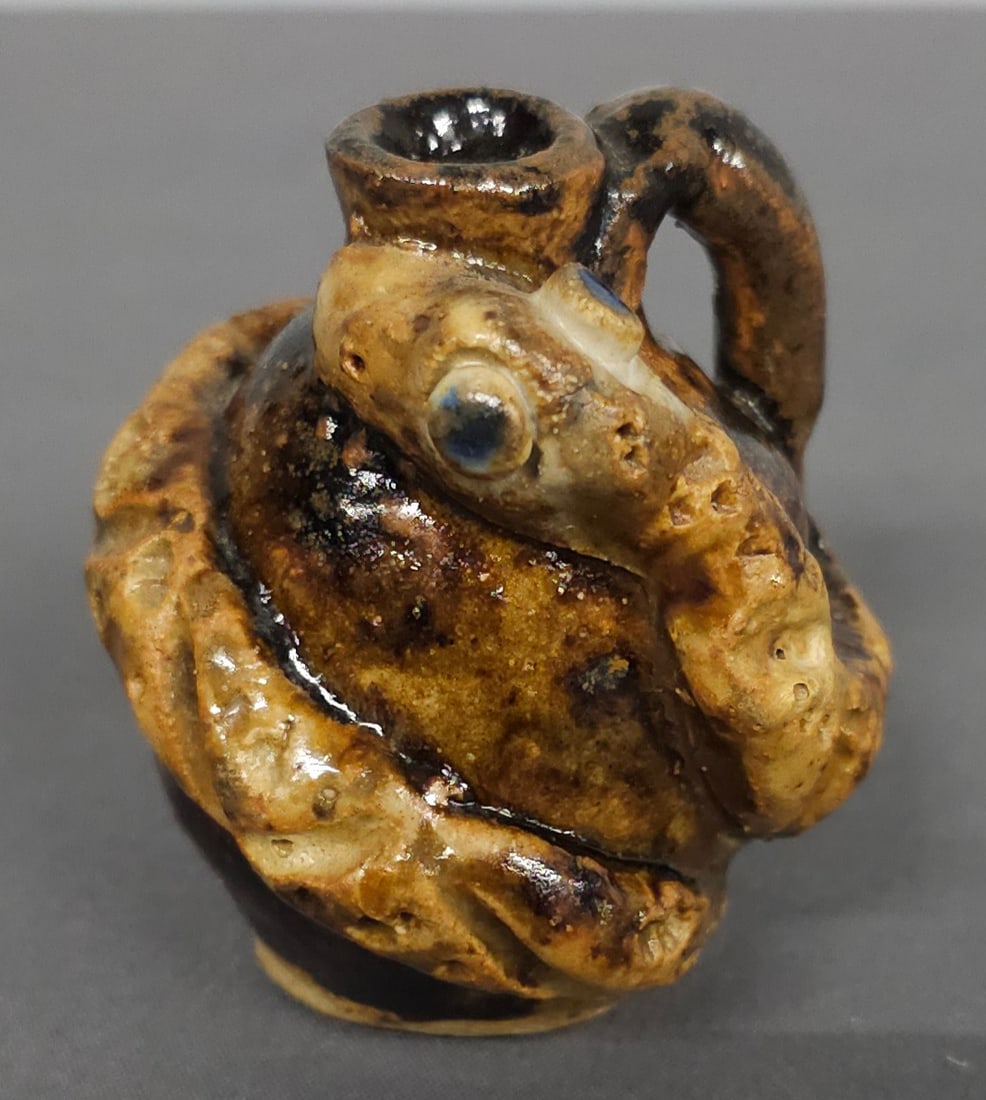 Rare Marie Rogers Mini Folk Pottery Snake Jug (1 of 4)