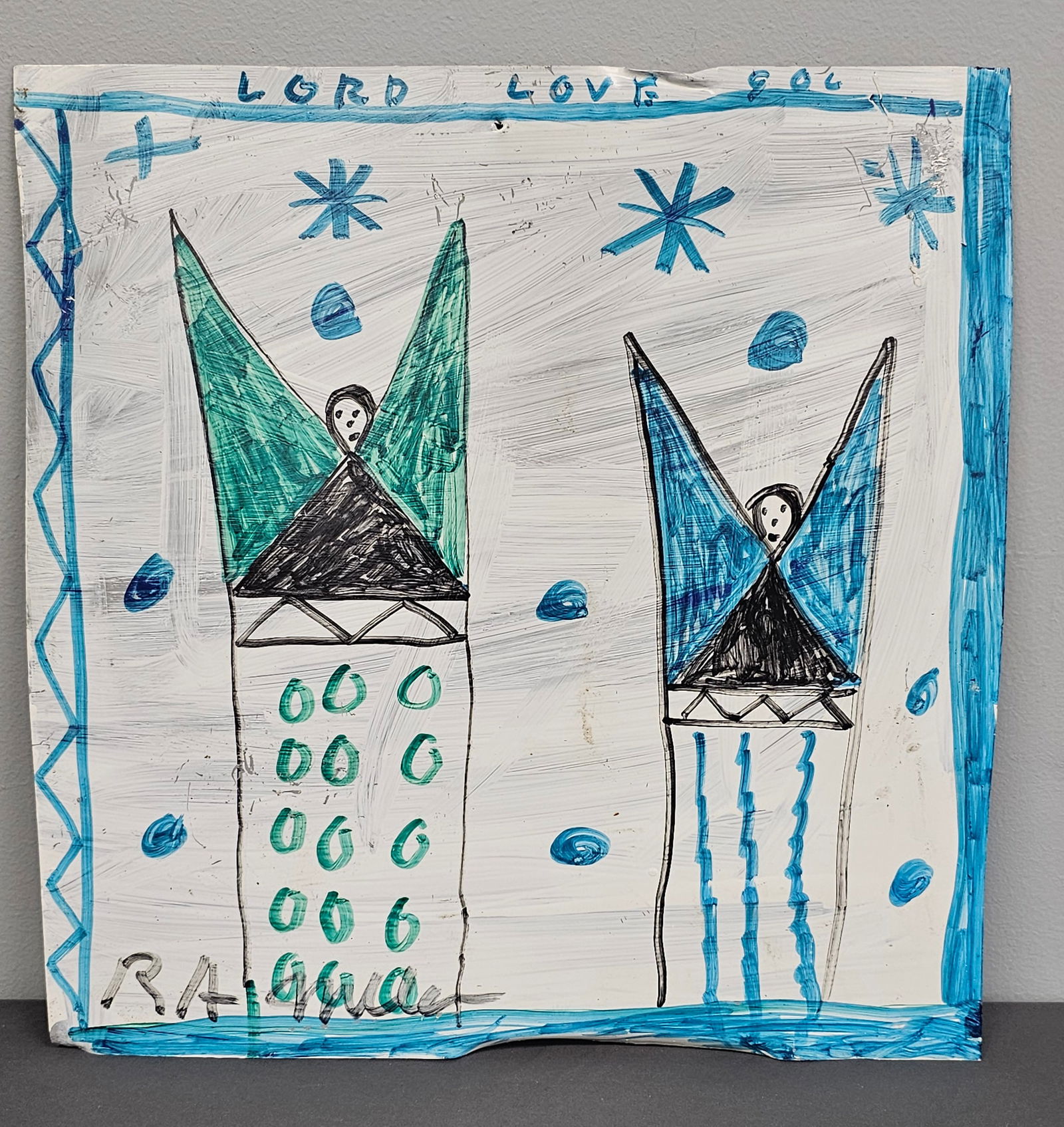 Fine RA Miller Folk Art Drawing (1 of 2)