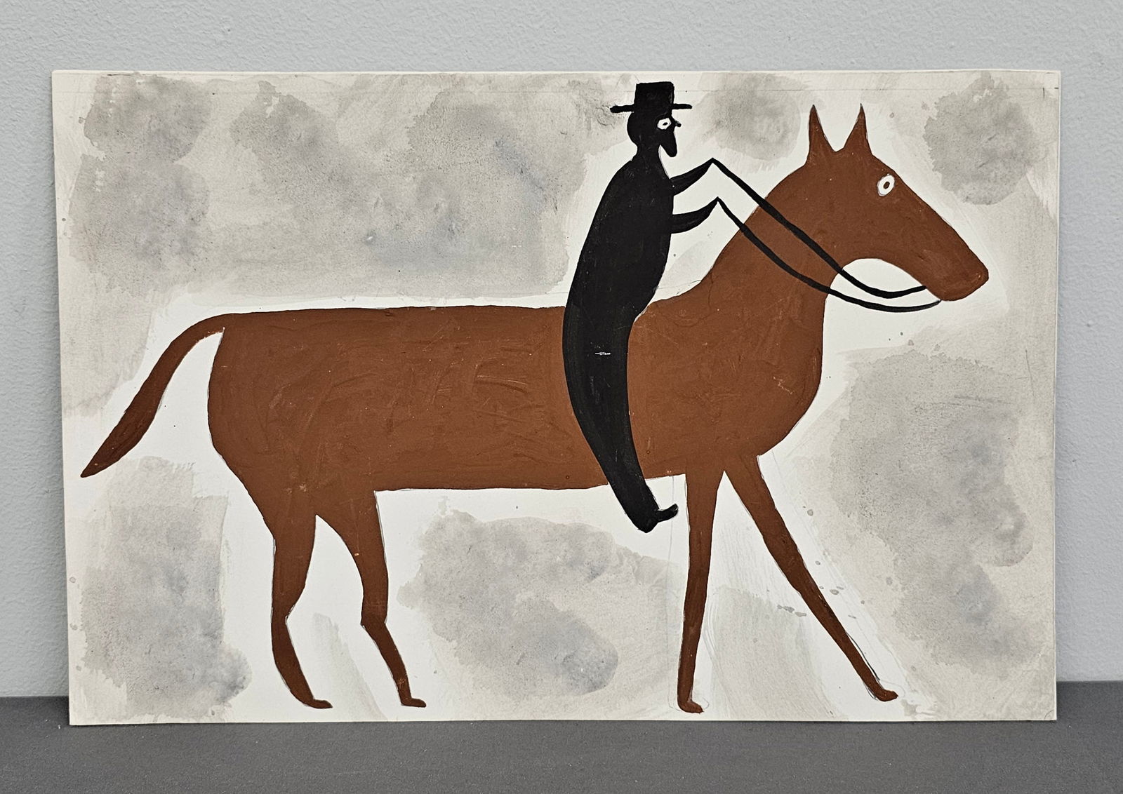 Circa 2005 Steven Chandler "Bill Traylor" Style Folk Art Painting: Steven Chandler "Bill Traylor" Folk Art Painting Circa 2005 Steve Chandler "Bill Traylor" Folk Art Painting of Watkinsville Georgia signed and dated. Excellent condition. Size 16" x 10 1/2"