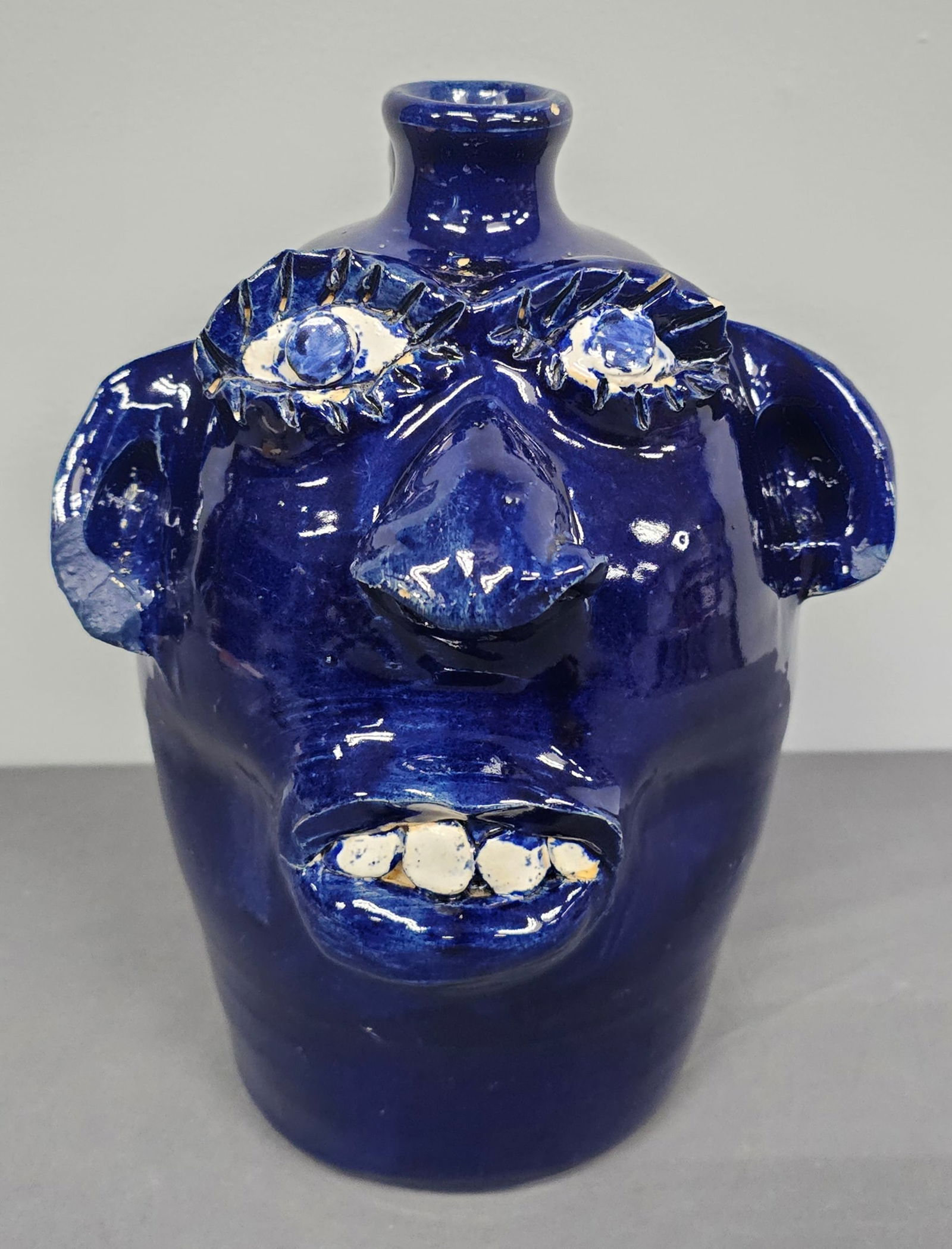 Jerry Brown Cobalt Blue Face Jug (1 of 3)