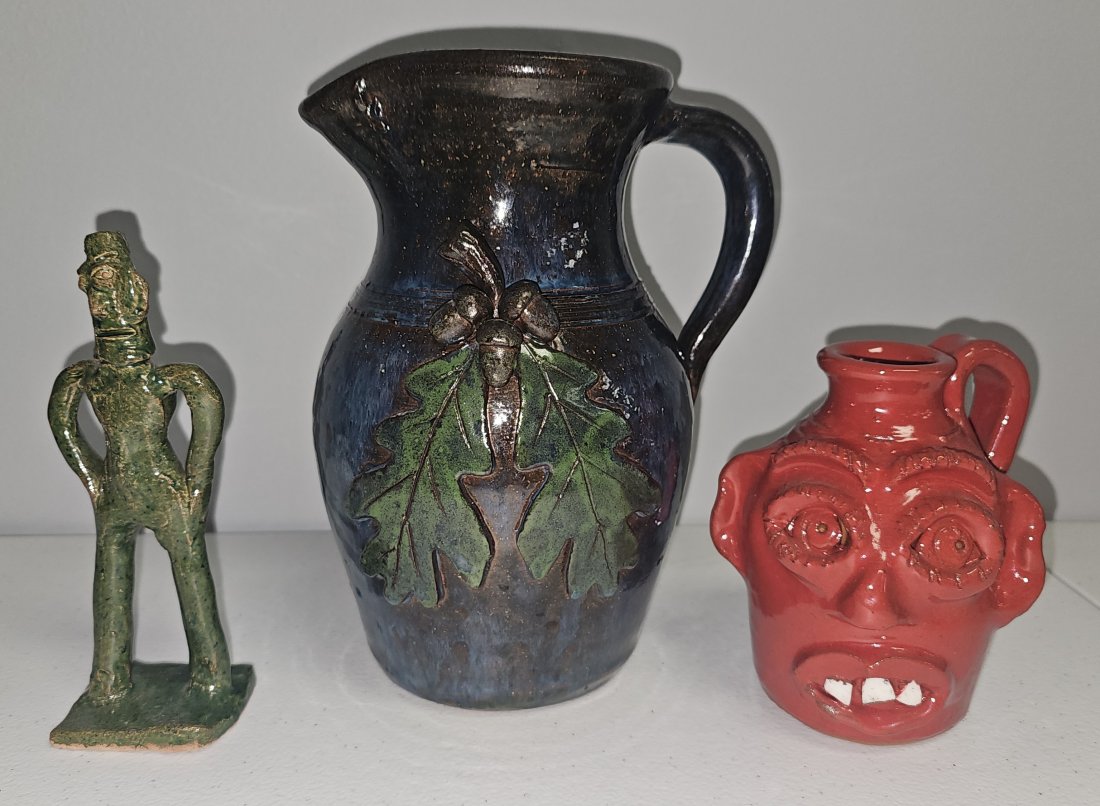 North Georgia Ferguson Family Folk Pottery Lot Of 3 Pieces (1 of 2)