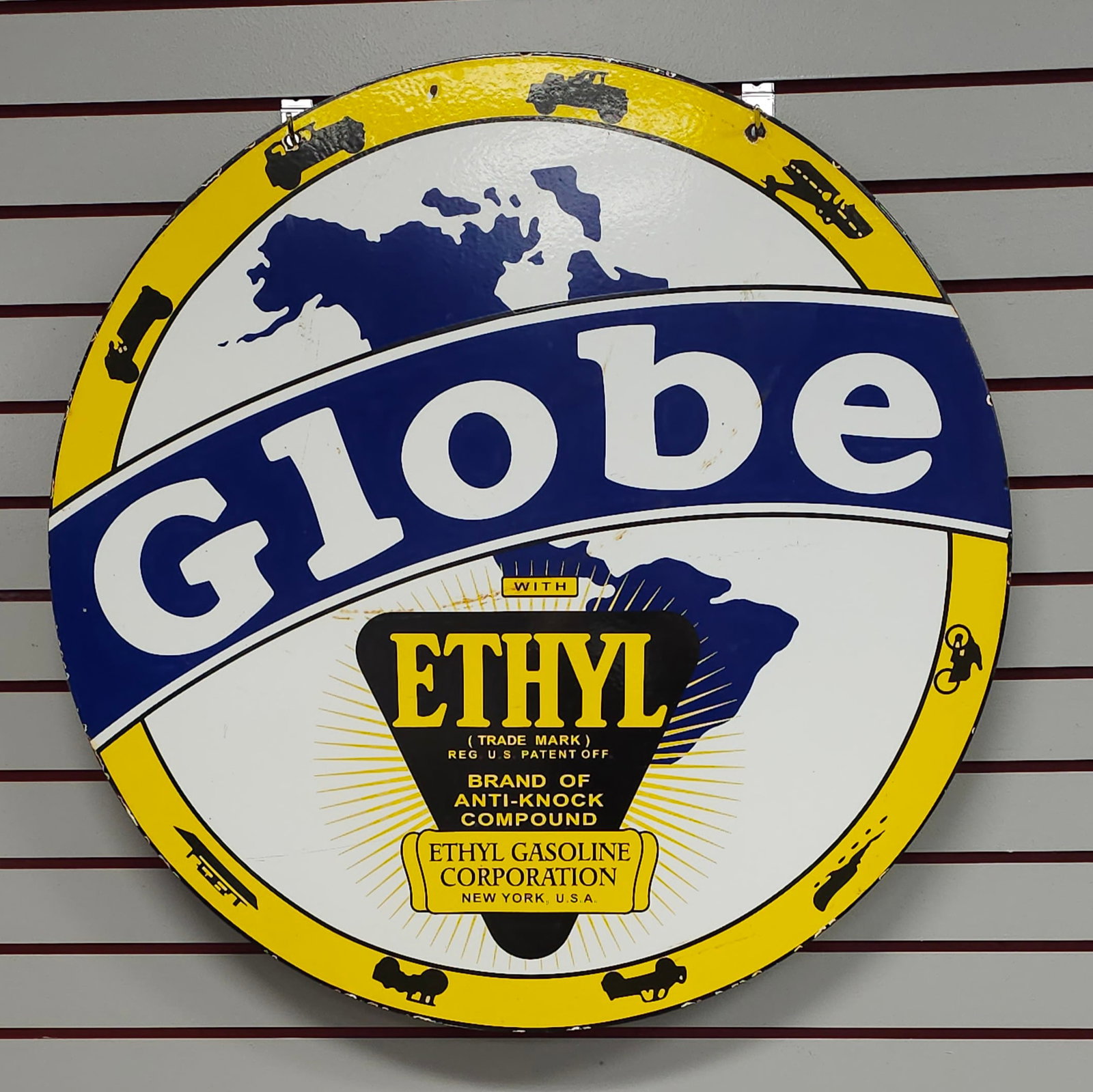 30" Globe Gasoline Porcelain Sign (1 of 2)