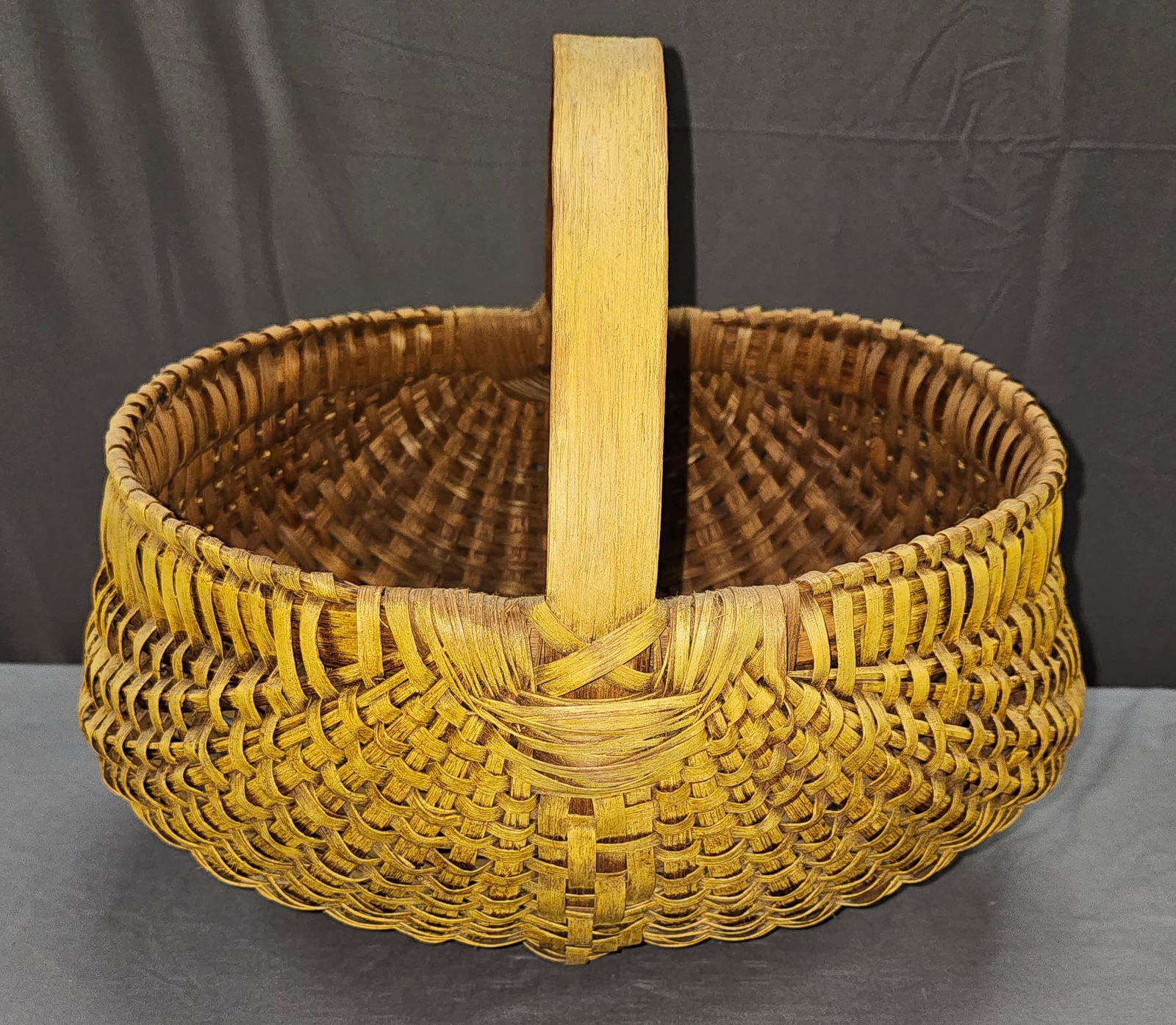 1880-1900 Southern Split Oak Yellow Egg Basket (1 of 4)