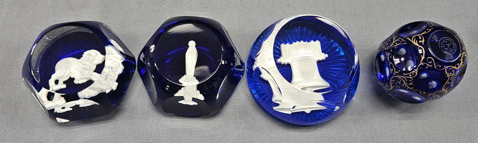 Baccarat Signed Paper Weight Lot of 4 (1 of 12)