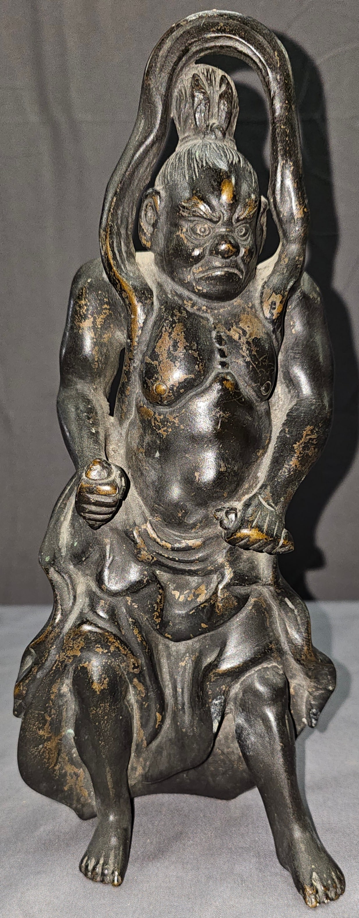 Antique Japanese Bronze Nio Guardian Statue (1 of 5)