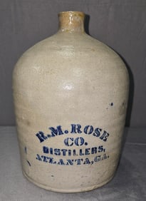 Stunning R.M. Rose Atlanta Ga. Liquor Jug