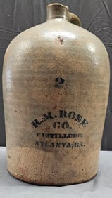 Fine 2gal RM Rose Stencil Atlanta, GA Whiskey Jug