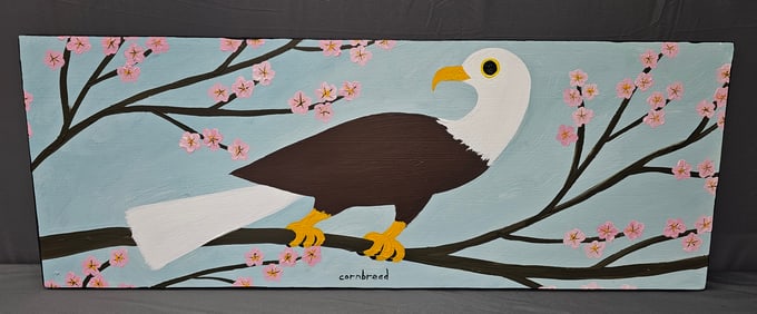 Rare John "Cornbread" Anderson Folk Art Eagle Painting
