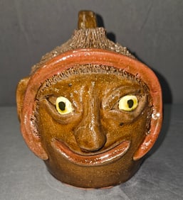 Fine Reggie Meaders Face Jug of Flossie Meaders