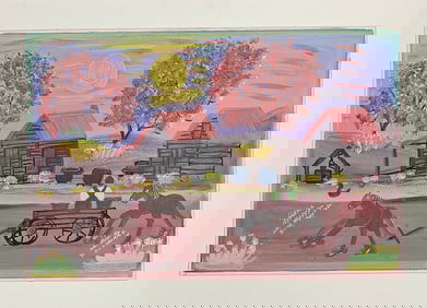 Stuning Annie Wellborn Folk Art Painting