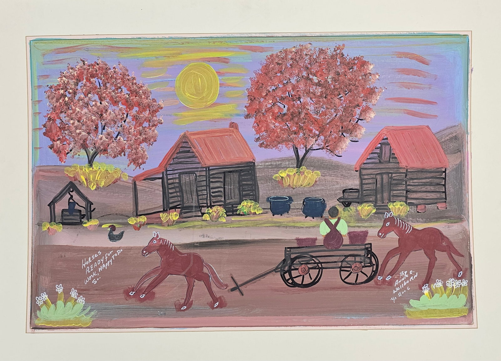 Stuning Annie Wellborn Folk Art Painting (1 of 3)