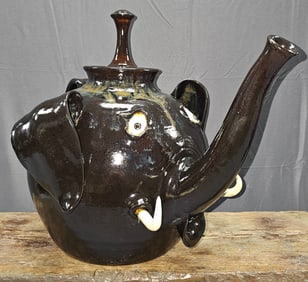 Stunning Roger Corn Large Elephant Tea Pot