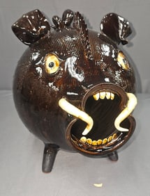 Stellar Roger Corn Folk Pottery Wild Boar
