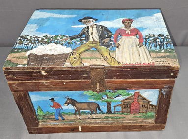 Scarce Richard Roebuck Folk Art Painted Box