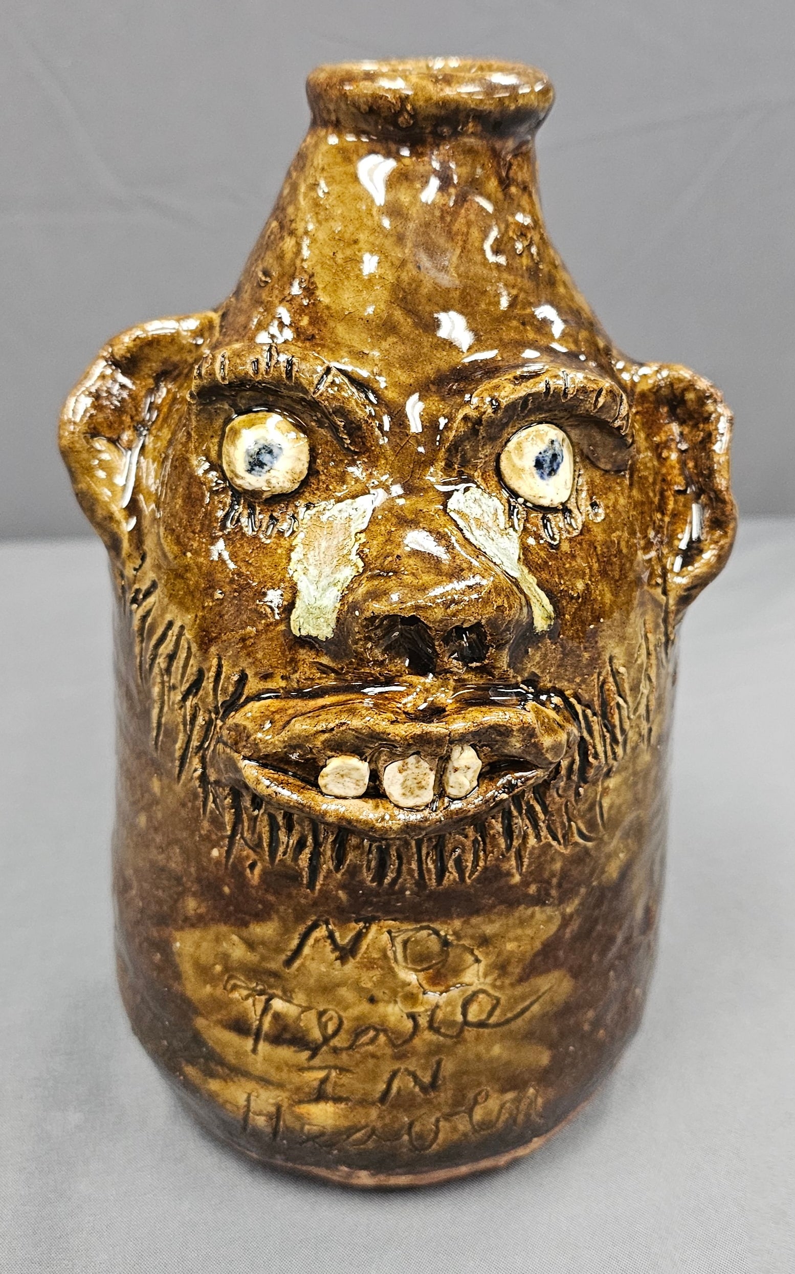 Marie Rogers Quart Verse Face Jug (1 of 4)