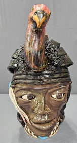 Lin Craven Native American Spirit Turkey Face Jug