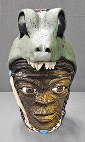 Lin Craven Native American Spirits "Gator" Face Jug