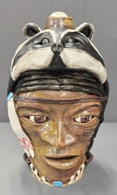 Lin Craven Native American Spirits Racoon Face Jug