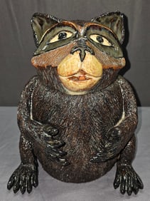 Rare Yardbird Racoon Cookie Jar Figural 2010