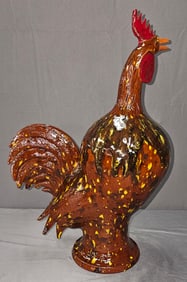 Stunning 2007 Charlie West Folk Pottery Rooster