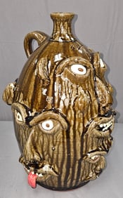 Jeff Standridge #4 Multi Face Jug, Circa 2001