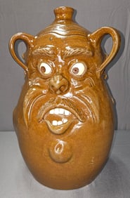 2001 Triple Face Michael Perdue - JH Perdue, James Perdue Face Jug