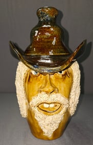 Rare Steve Turpin "Tex" Face Jug #9 Circa 2000