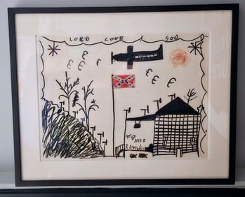 Early RA Miller Marker Folk Art Drawing