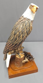 Fine Vintage Folk Art Carved Wooden Eagle