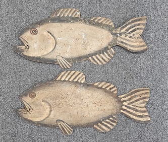 1940s Folk Art Tin Fish Cut Outs