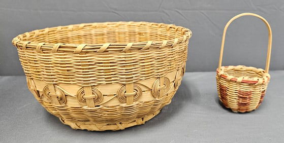 Signed Nancy Conseen Cherokee Indian Basket Lot